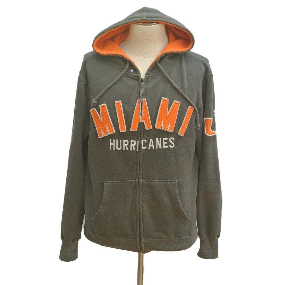University of Miami  Hurricanes Hoodie sweater sweatshirt men's small‎ brown